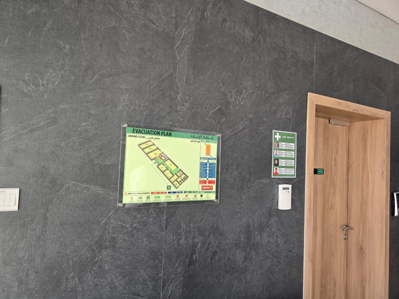 3D evacuation plan drawing for a commercial building in UAE