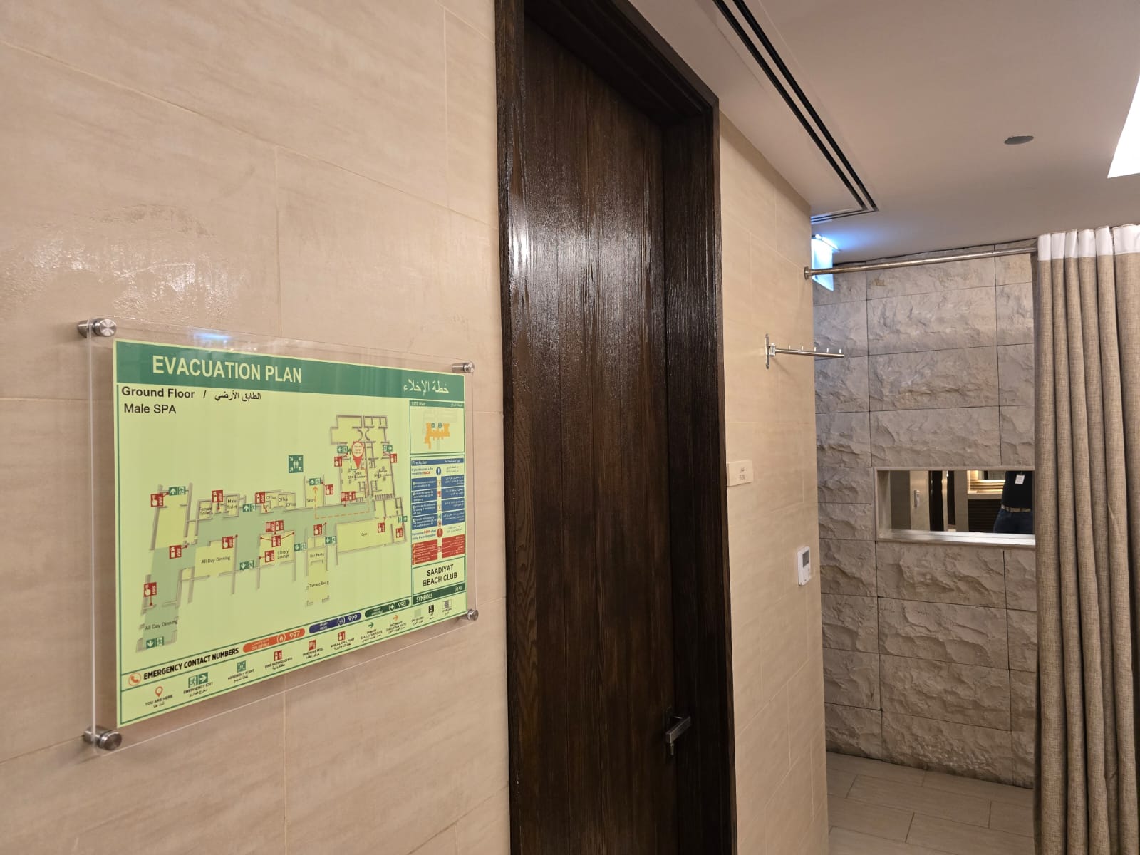 3D response plan installed in the male spa at Saadiyat Beach Club, Abu Dhabi